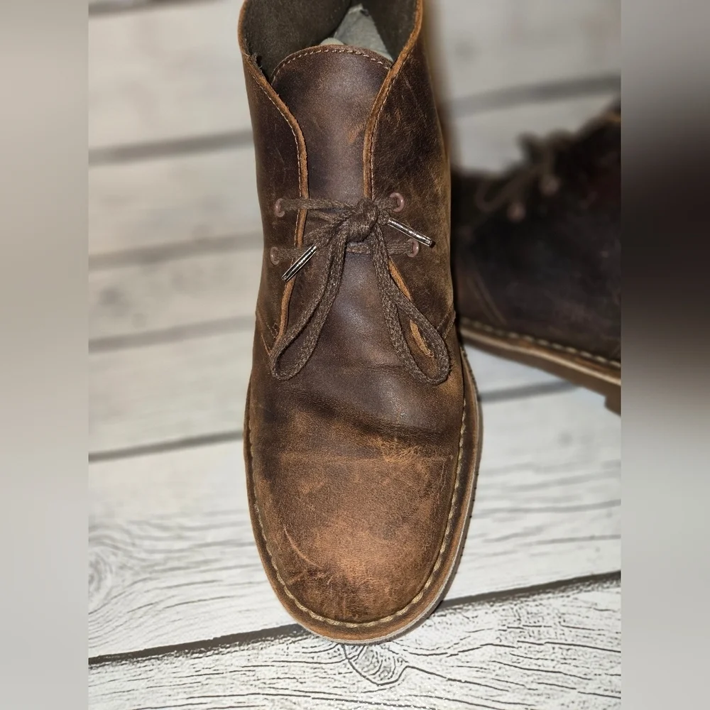 Clarks Men's Bushacre 2 Casual Chukka Boots Beeswax Dark Brown Size 11.5